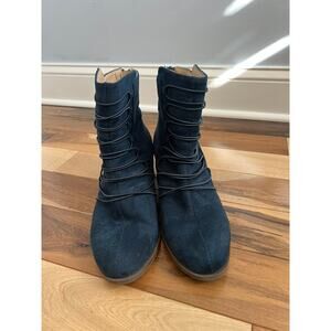 Journee Collection Cyan Women's Faux-Suede Boots Navy Blue Size 9